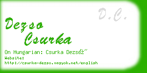 dezso csurka business card